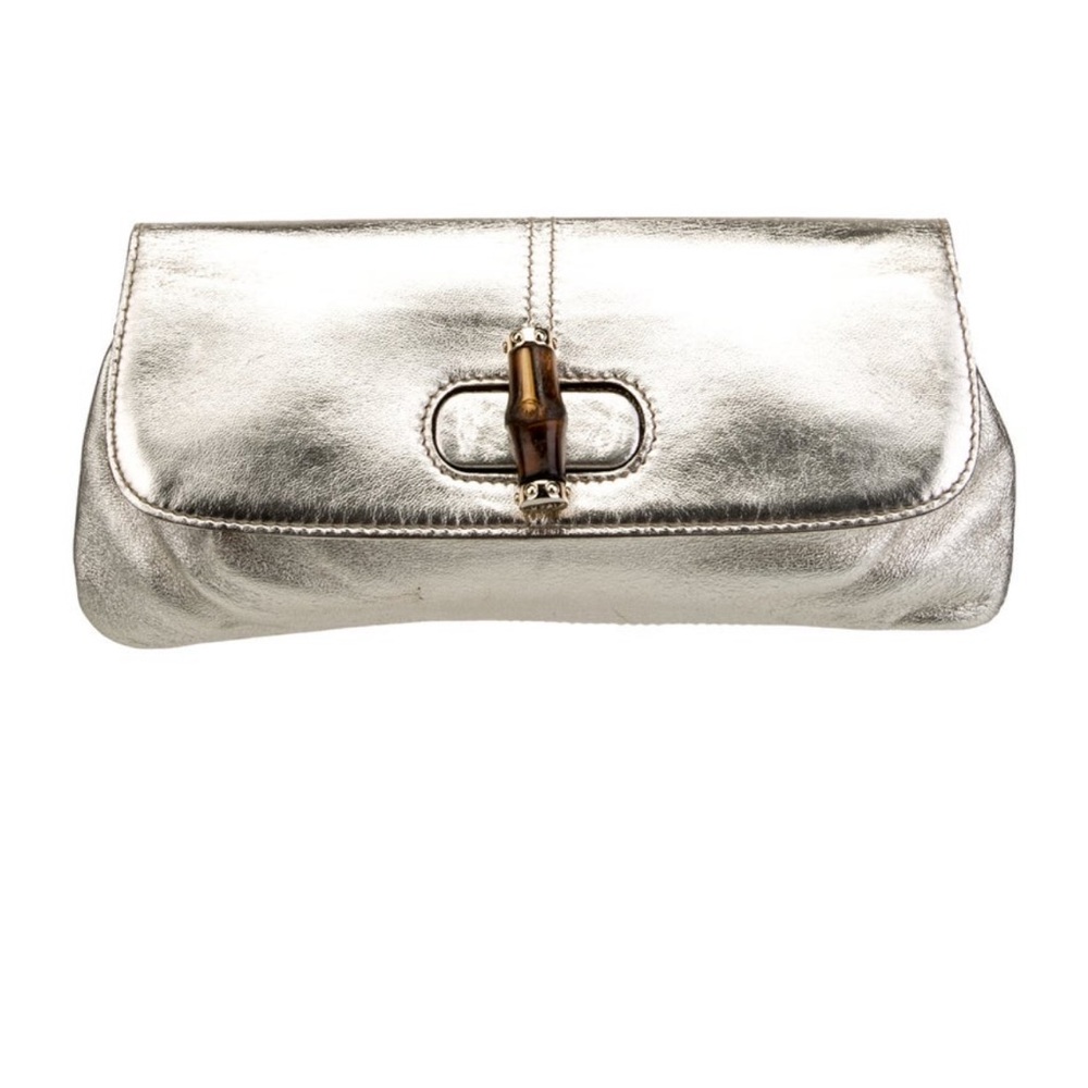 Gucci Metallic Bamboo Clutch